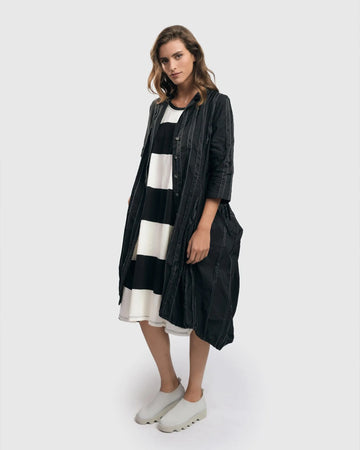 alembika-ayla-stripe-cocoon-kleid-wei-schwarz image 3
