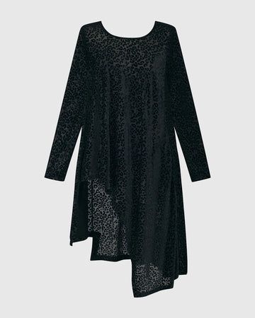 alembika-leo-flocked-velvet-hi-lo-tunika-damen-schwarz image 8