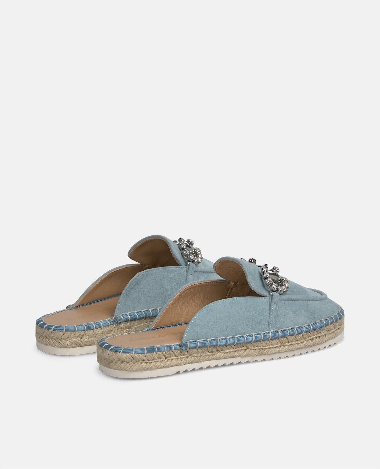 alma-en-pena-flache-mule-mit-strass-blau-2-cm image 3