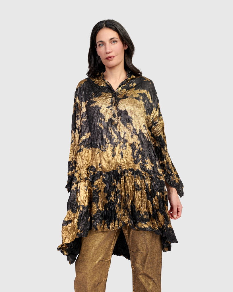 alembika-sizzle-tunic-gold-damen-tunika-metallic-langarm image 1