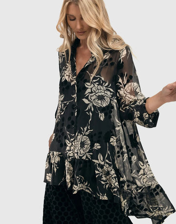 alembika-floral-chiffon-tunikbluse-multi-ecru-schwarz image 5