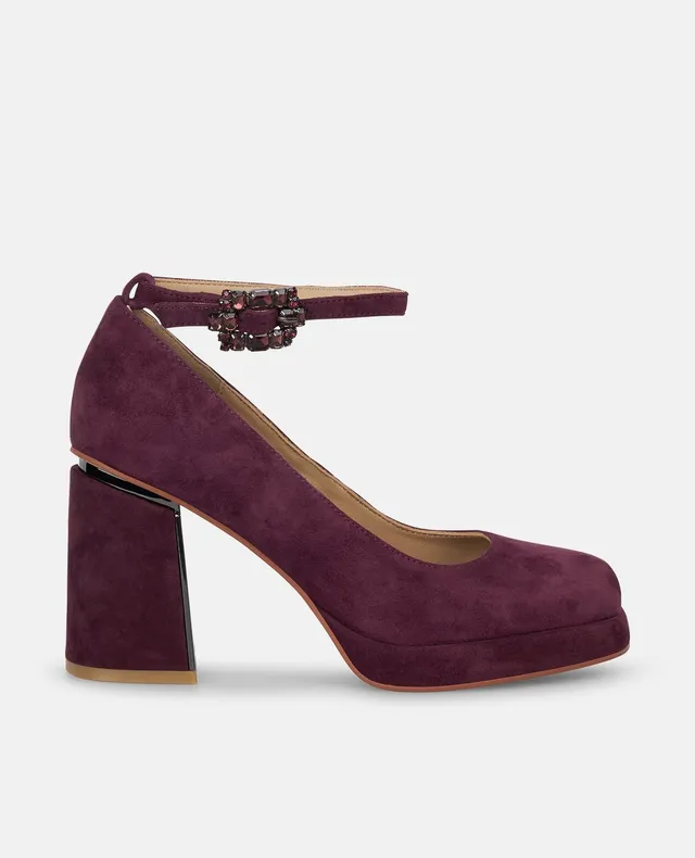 alma-en-pena-pumps-mit-breitem-absatz-und-schmuckschnalle-bordeaux-9-cm image 1