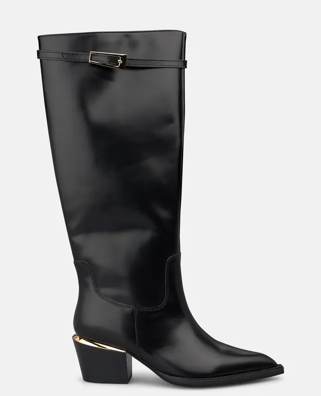 alma-en-pena-nappa-lederstiefel-mit-schnalle-schwarz image 1