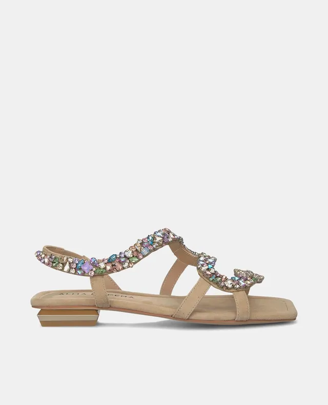 alma-en-pena-flache-sandale-snake-arena-riemchensandale-1-5-cm-mit-strass image 1