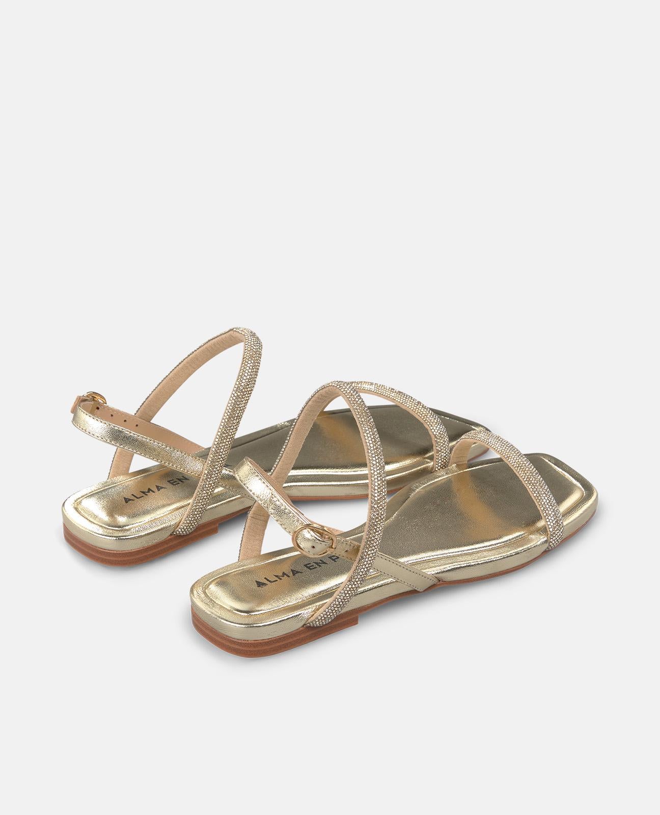 alma-en-pena-flache-sandale-doppelriemen-strass-sandale-gold-1-cm image 3
