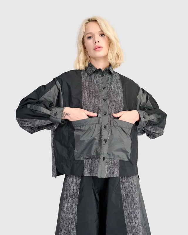 alembika-gauntlet-boxy-shirt-iron-bluse image 1