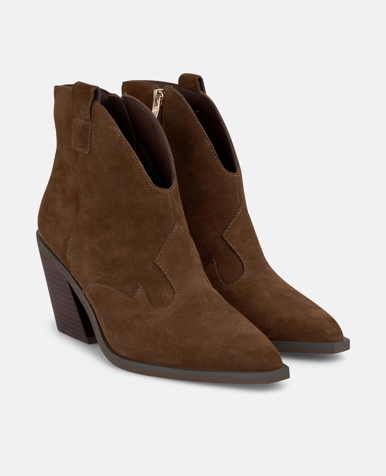 alma-en-pena-cowboy-ankle-boot-opening-damen-stiefelette-camel-mit-8-cm-absatz image 2