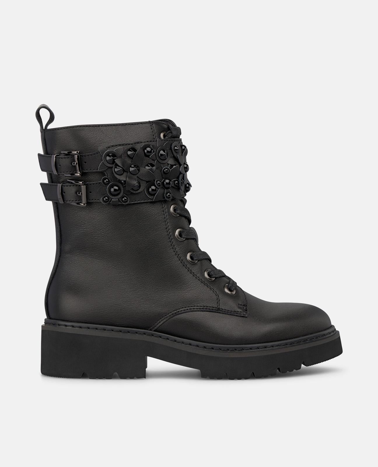 alma-en-pena-metallic-nappa-stiefelette-schwarz-mit-schn-rung-und-schnallen image 1