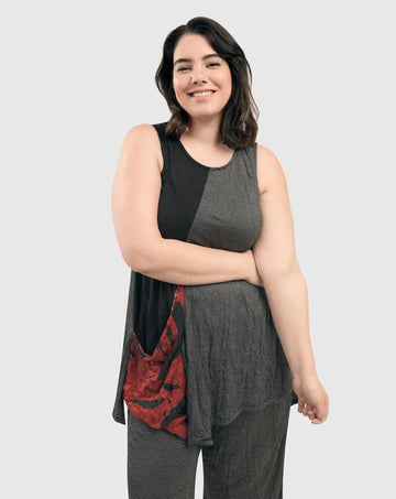 alembika-kia-crinkle-tunika-top-red image 2
