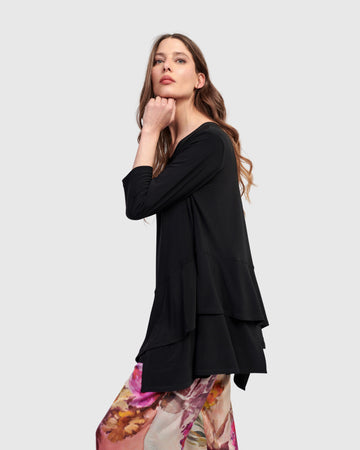 alembika-marielle-flounce-top-black-tunika-oberteil-mit-volant image 4