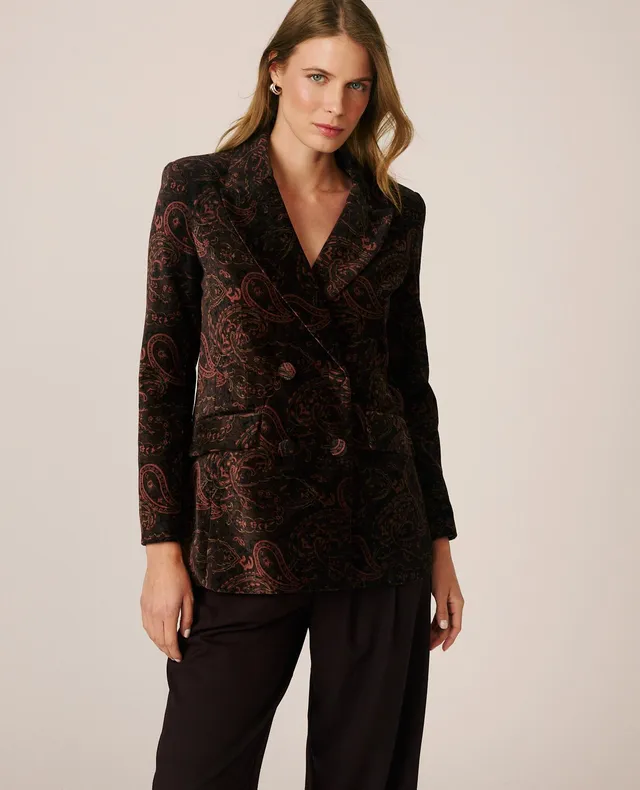 alma-en-pena-paisley-velvet-blazer-samtblazer-braun-wickeloptik image 1