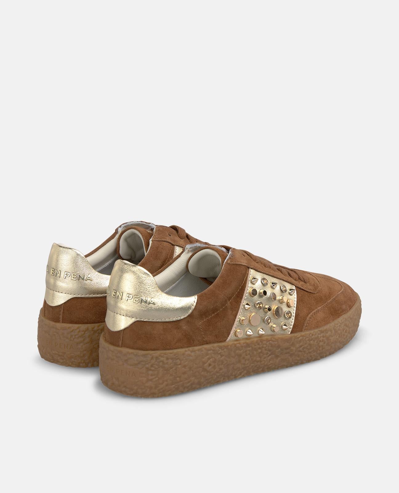 alma-en-pena-sneaker-suede-mit-strass-braun image 3
