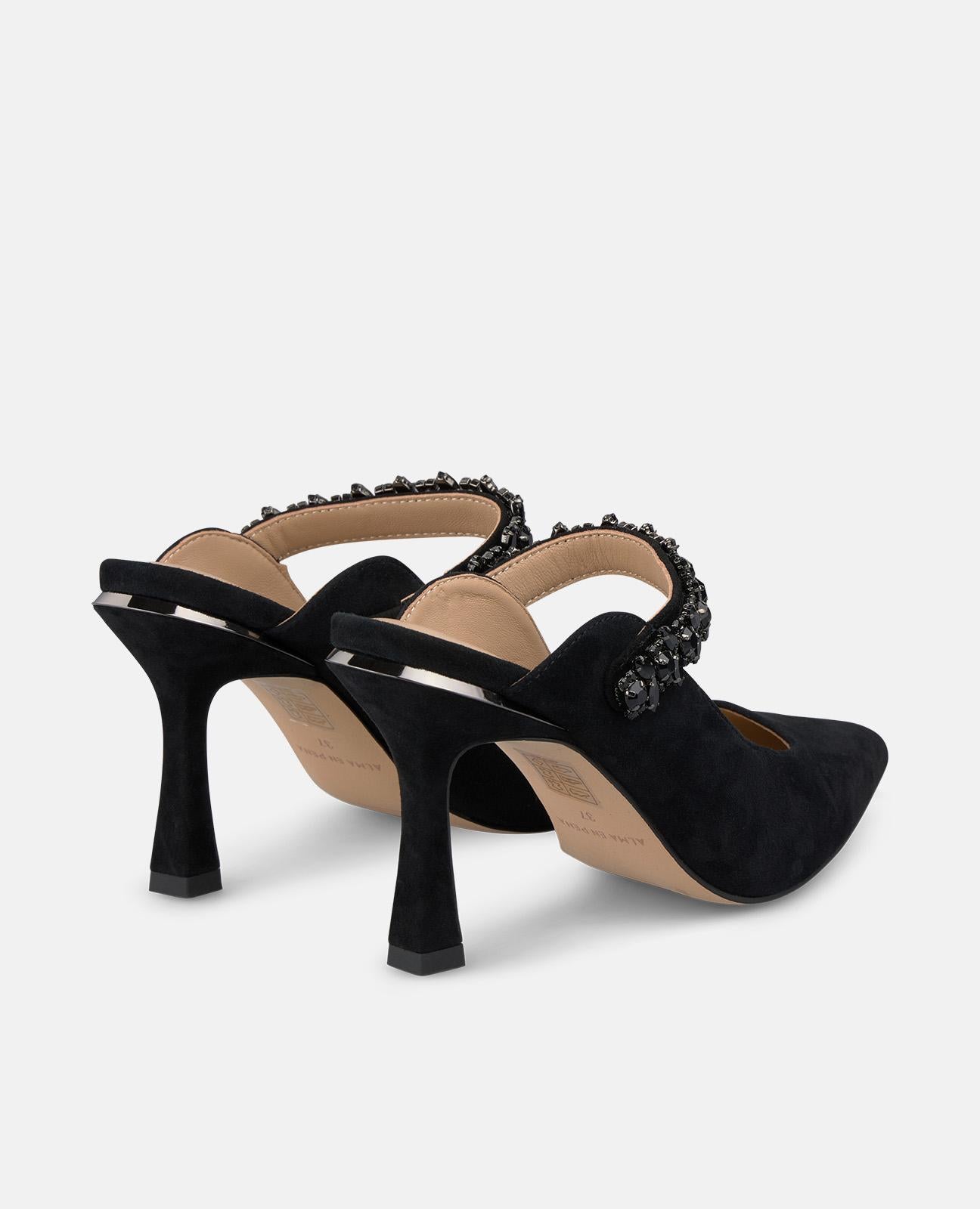 alma-en-pena-heeled-with-rhinestones-strip-pumps-schwarz-9-cm image 3