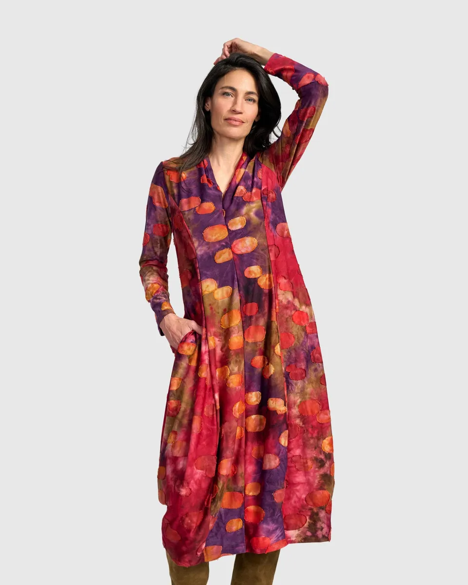 alembika-festoon-v-neck-cocoon-dress-ad920b-midi-kleid-berry-mix image 1