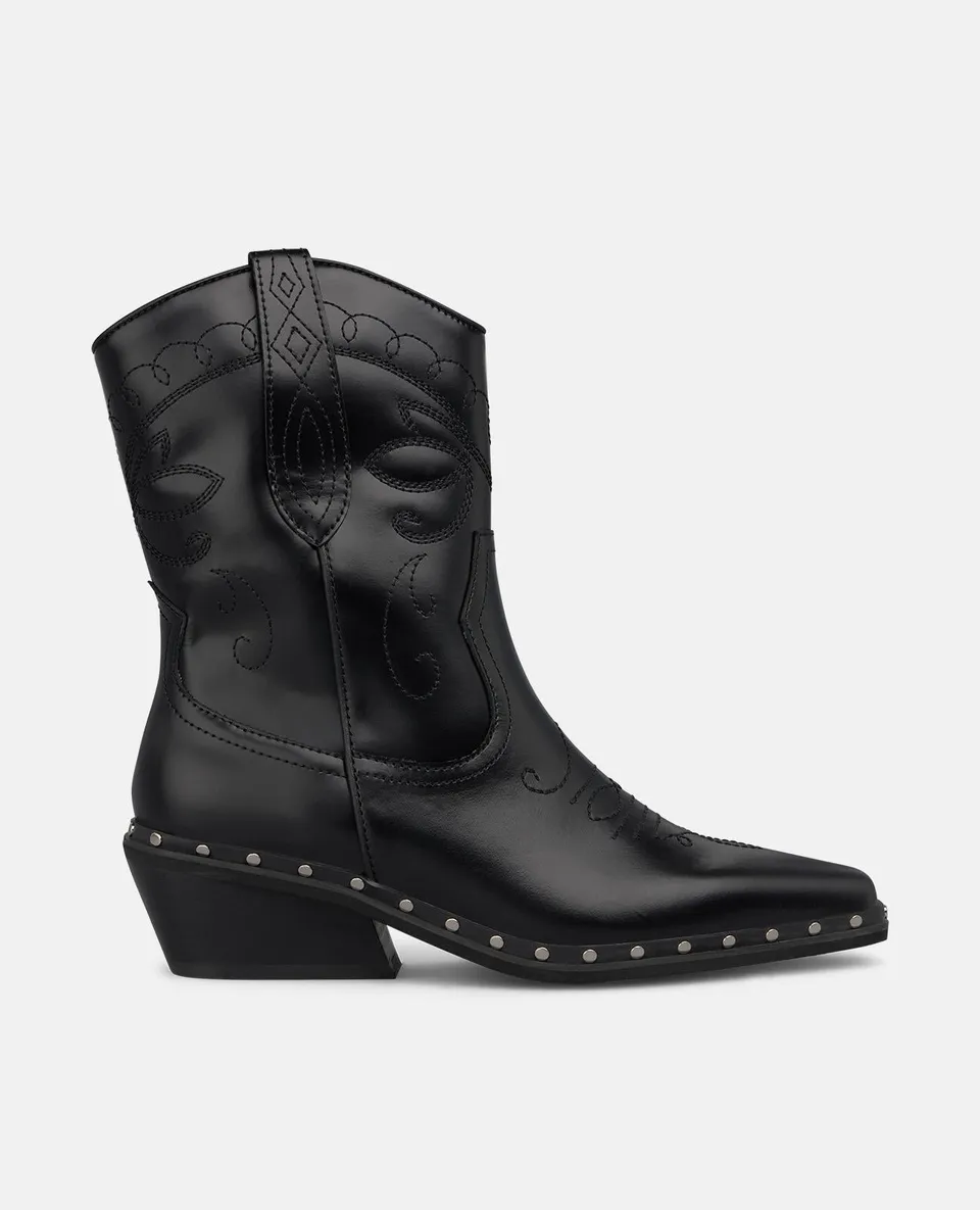 alma-en-pena-cowboy-stiefeletten-leder-schwarz-4-5-cm image 1