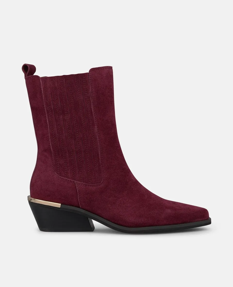 alma-en-pena-chelsea-stiefeletten-bordeaux-aus-veloursleder-mit-4-5-cm-blockabsa image 1