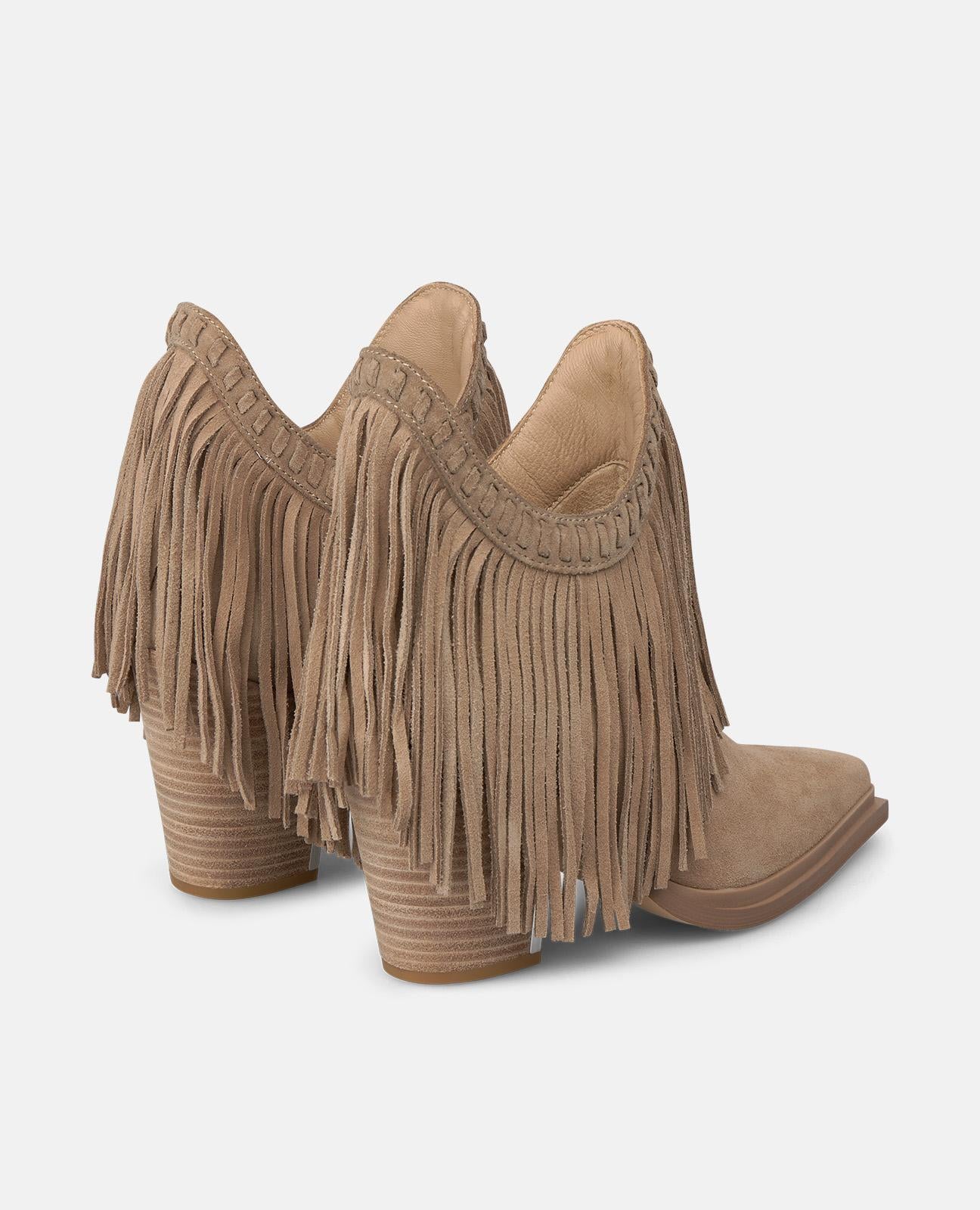 alma-en-pena-suede-ankle-boots-mit-fransen-vison-8-5-cm image 4