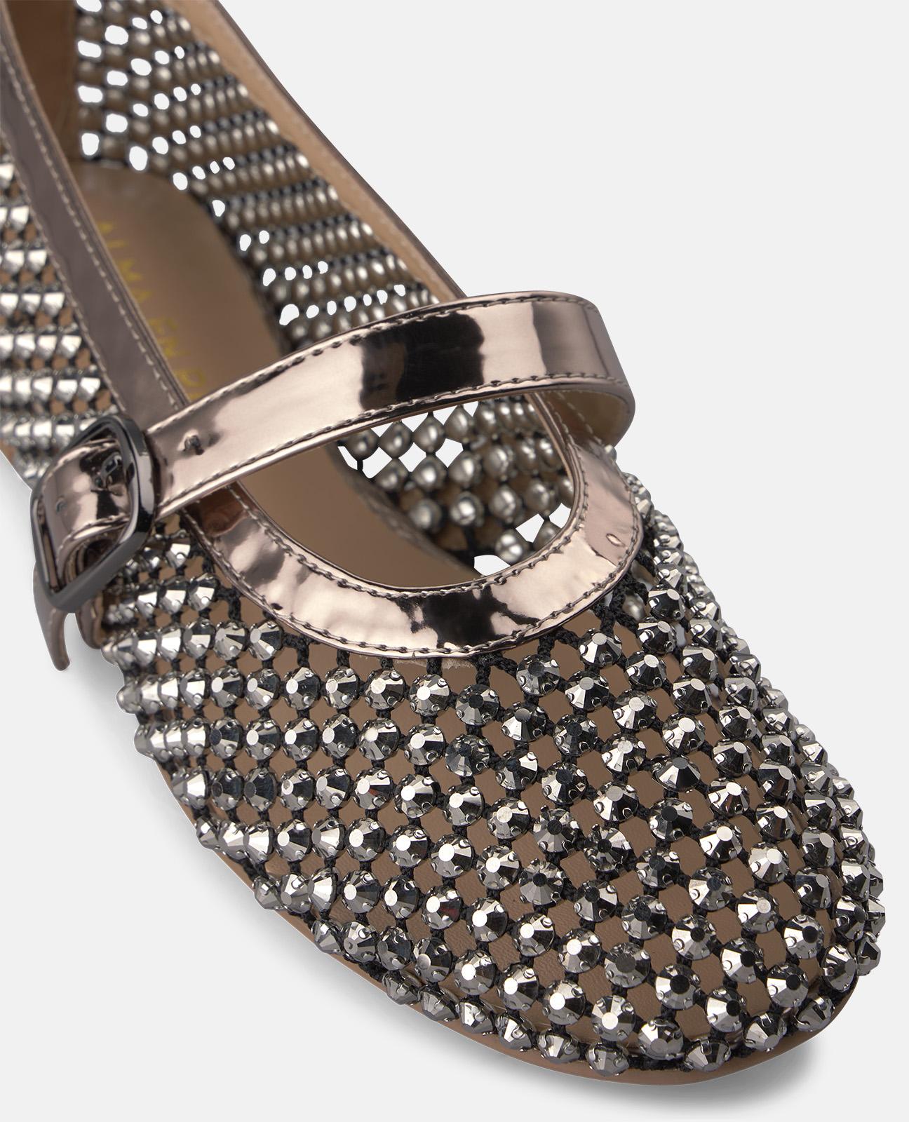 alma-en-pena-ballerina-silber-metallic-spangen-ballerina-mit-schnalle image 5