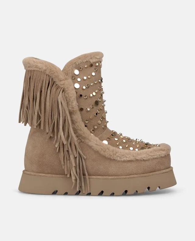 alma-en-pena-suede-apres-ski-boots-fransen-stiefelette-mink image 1