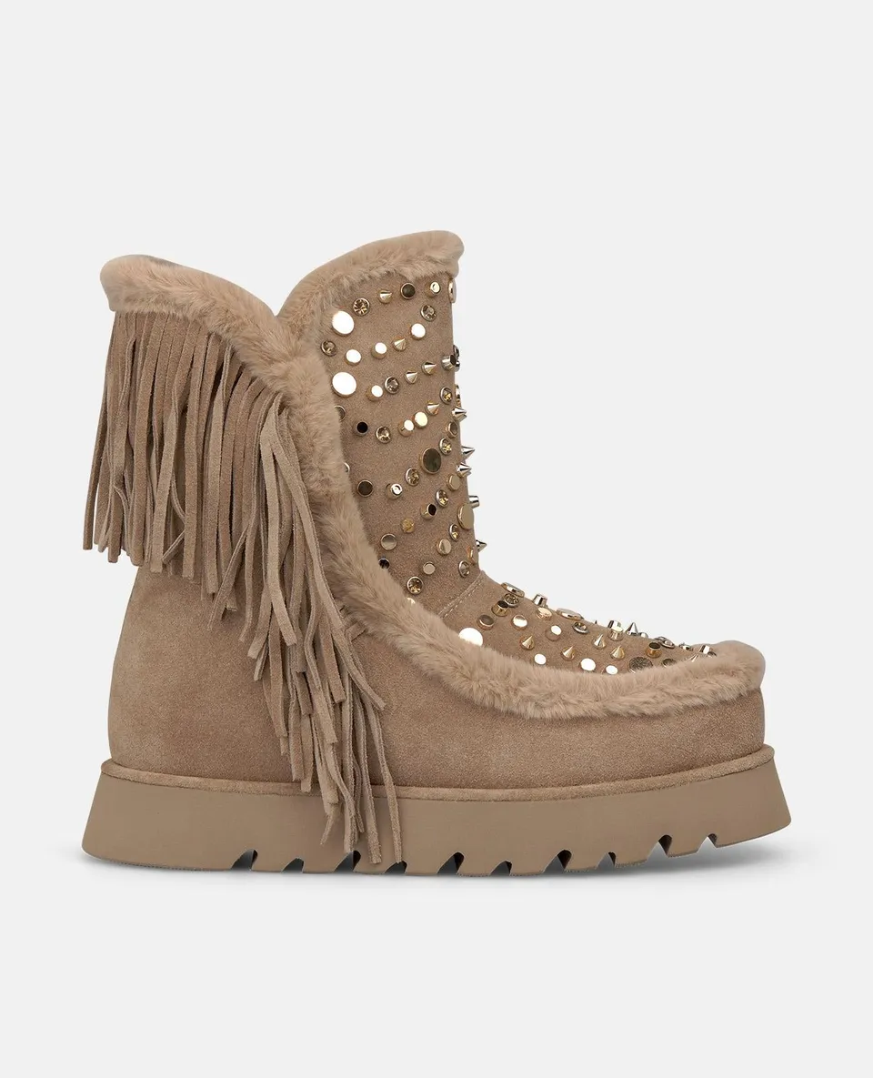 alma-en-pena-suede-apres-ski-boots-fransen-stiefelette-mink image 1