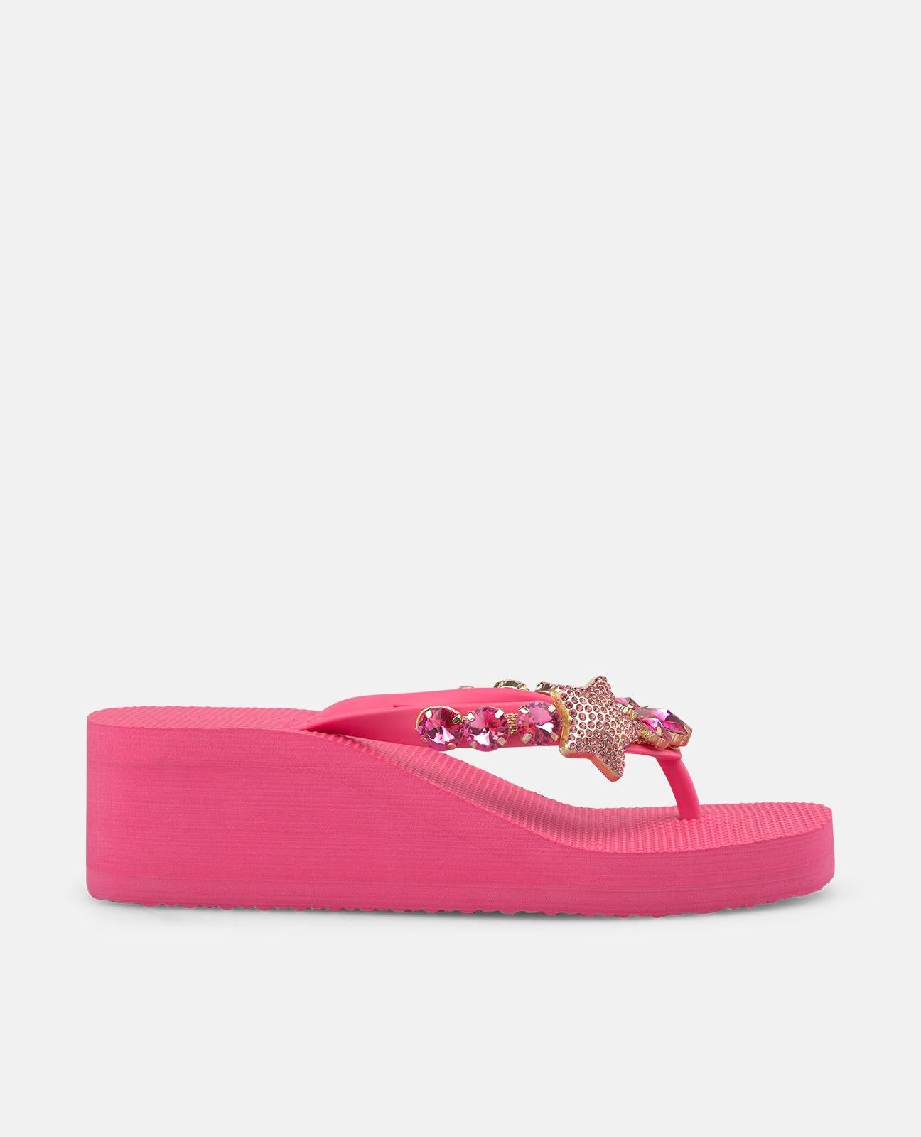 alma-en-pena-plateau-strandsandalen-mit-strass-fuchsia-5-5-cm-plateau image 1