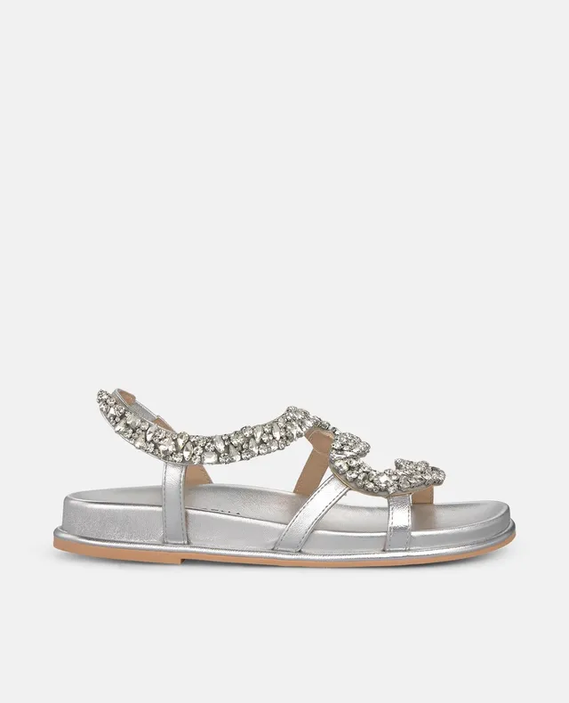 alma-en-pena-flat-sandal-snake-flache-sandalen-silber image 1