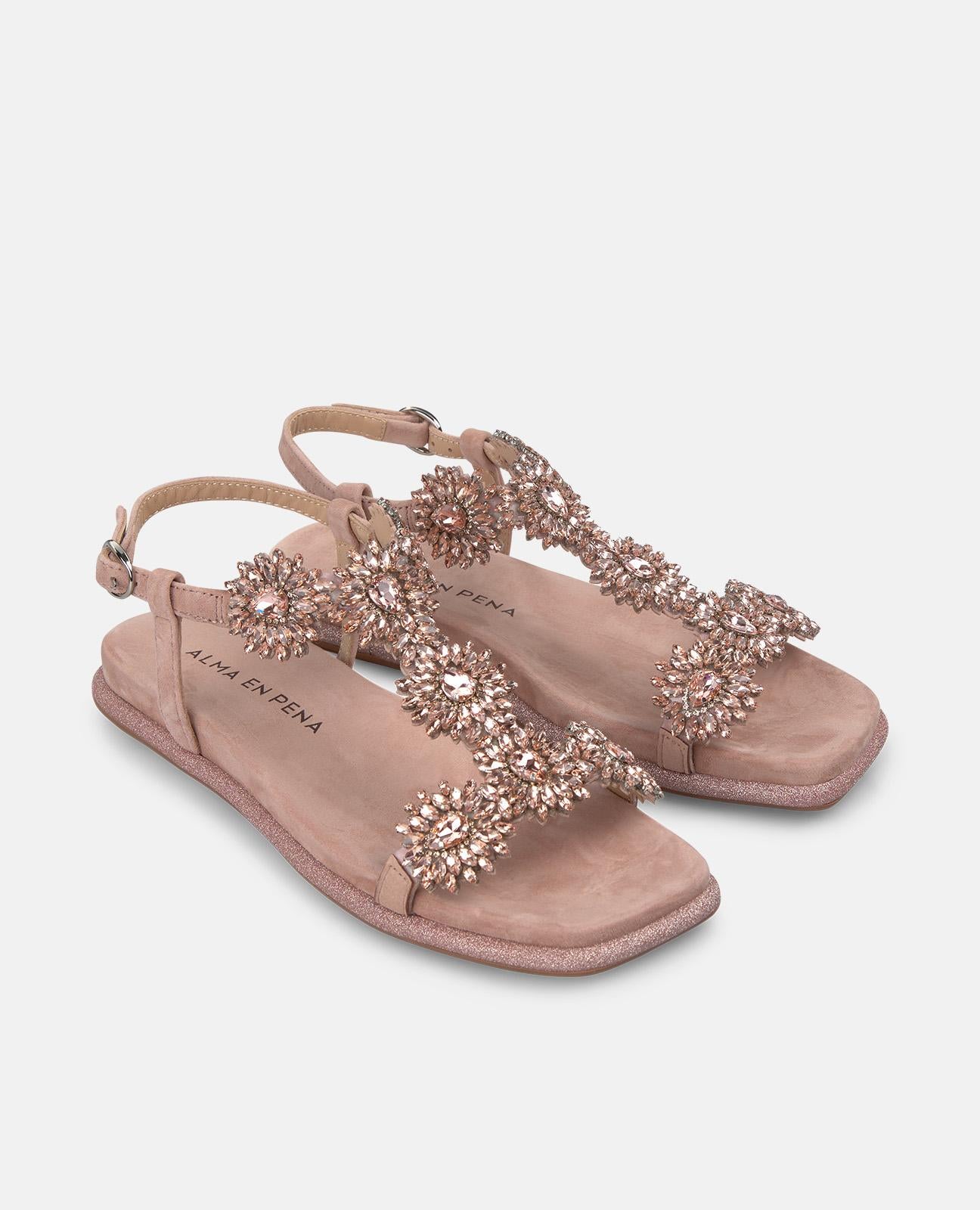 alma-en-pena-flat-sandal-with-rhinestones-flache-sandale-rosa-empowdered-eckig-2 image 2