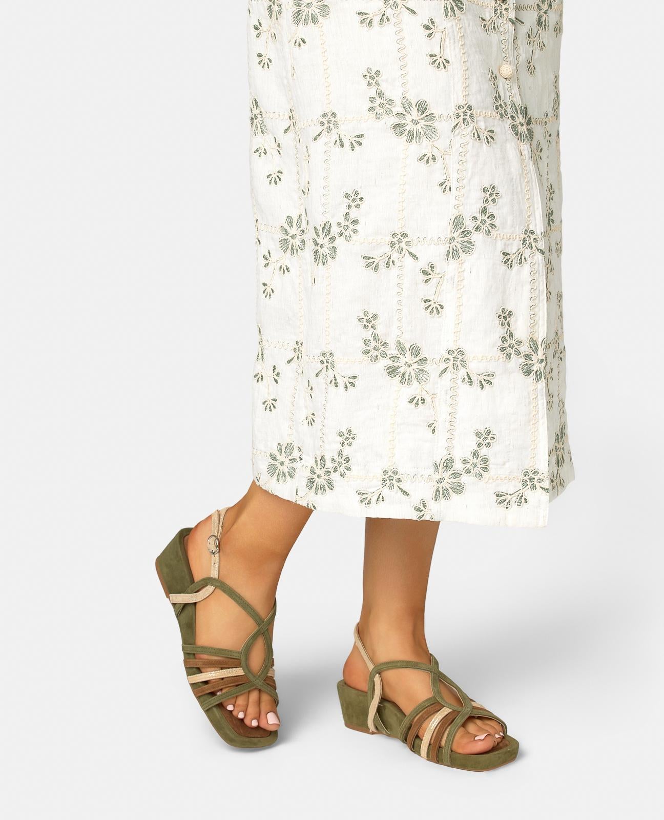 alma-en-pena-keilsandalen-multicolor-kaki-4-5-cm-plateau-eckig image 5