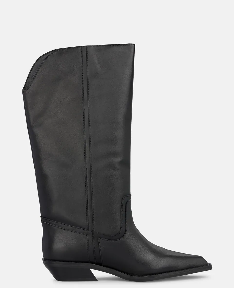 alma-en-pena-alfa-63894-lederstiefel-schwarz-mit-rei-verschluss-und-3-5-cm-block image 1