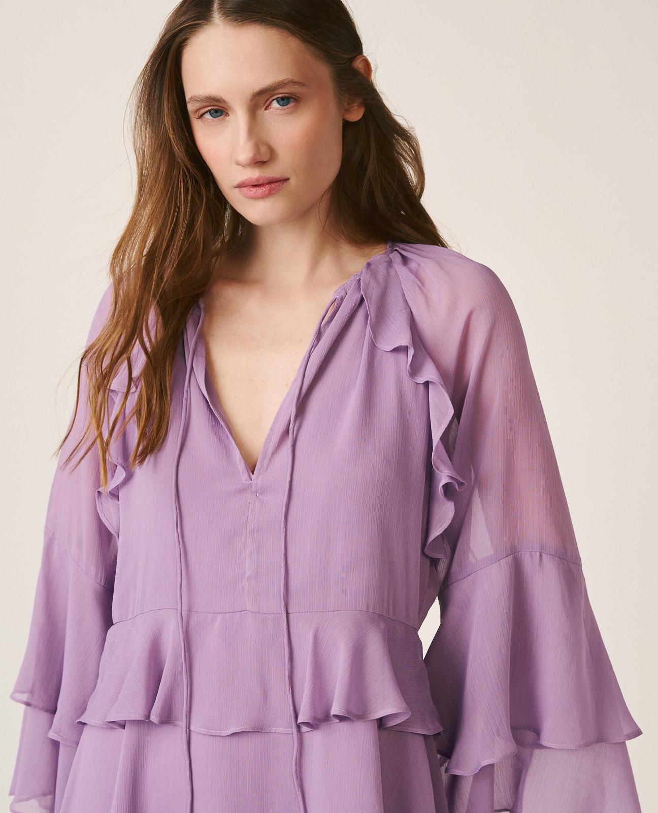 alma-en-pena-flared-sleeve-mini-kleid-lavendel-chiffon image 7
