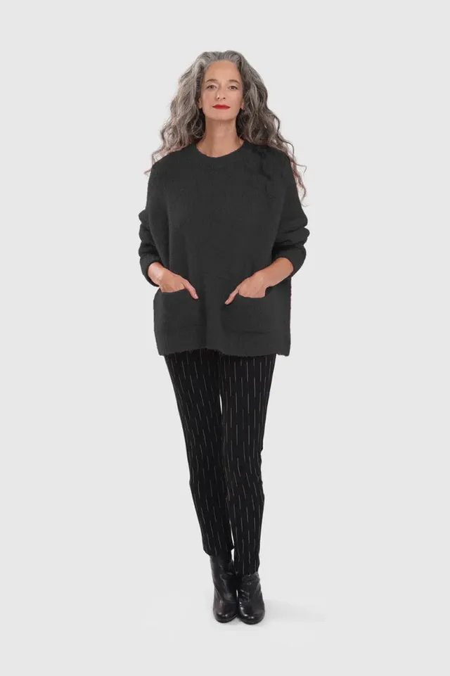 alembika-signature-crew-sweater-black-oversize-strickpullover-schwarz image 1