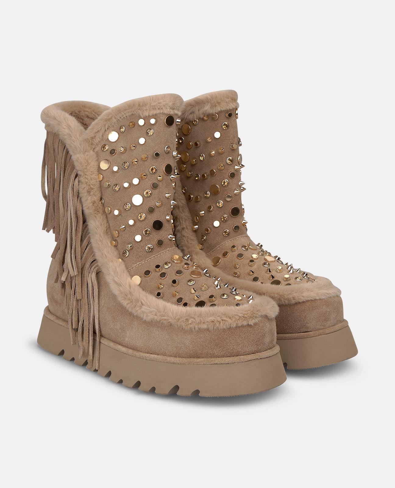 alma-en-pena-suede-apres-ski-boots-fransen-stiefelette-mink image 2