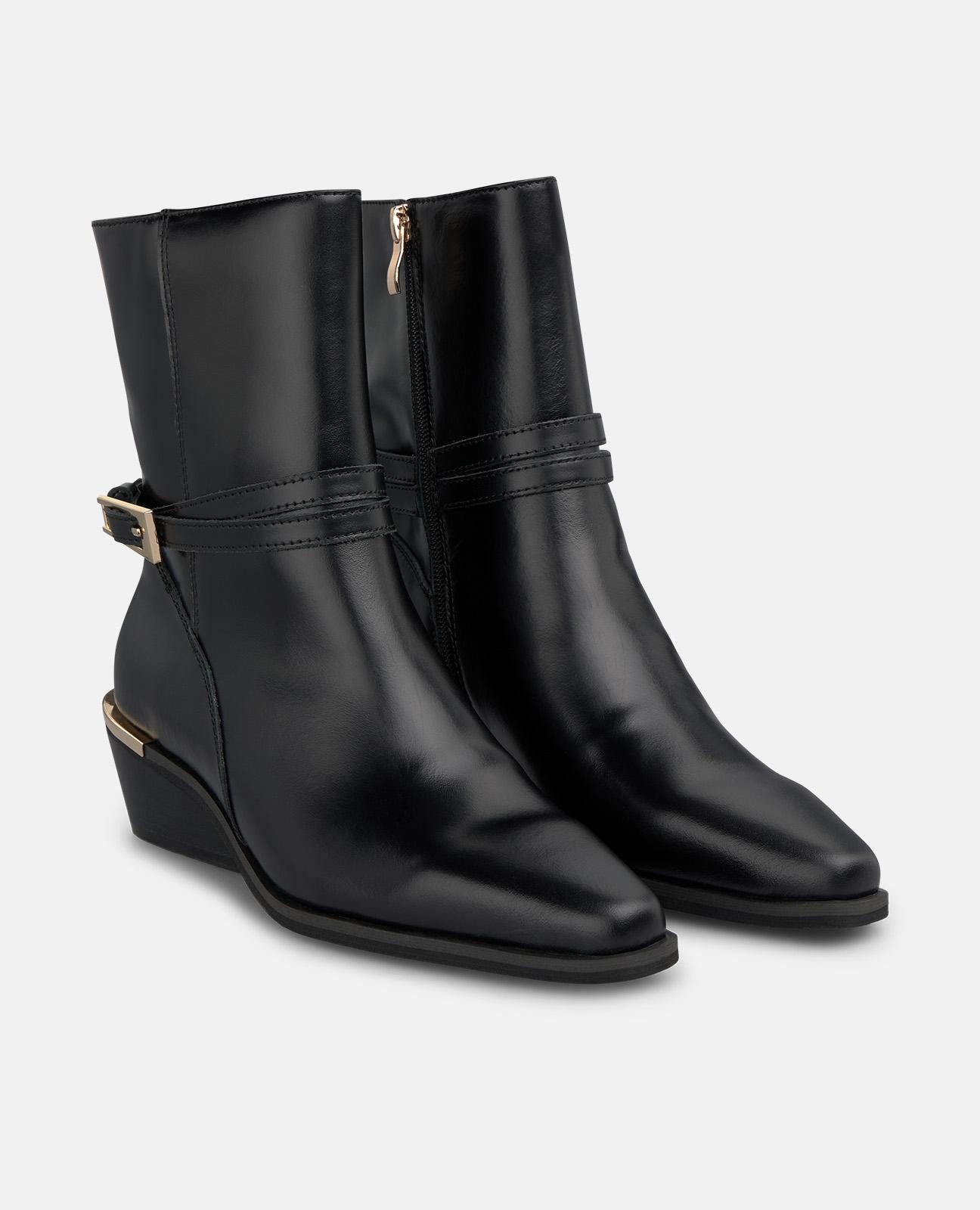 alma-en-pena-nappa-stiefeletten-mit-schnalle-und-blockabsatz-schwarz image 2
