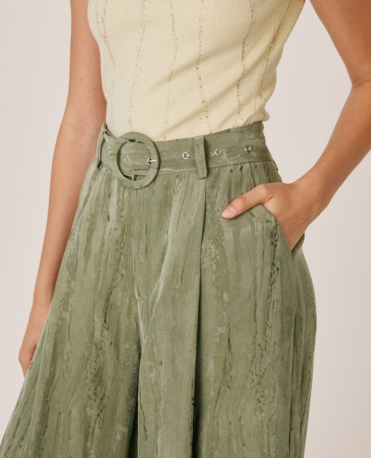 alma-en-pena-jacquard-hose-wide-leg-high-waist-in-khaki image 4
