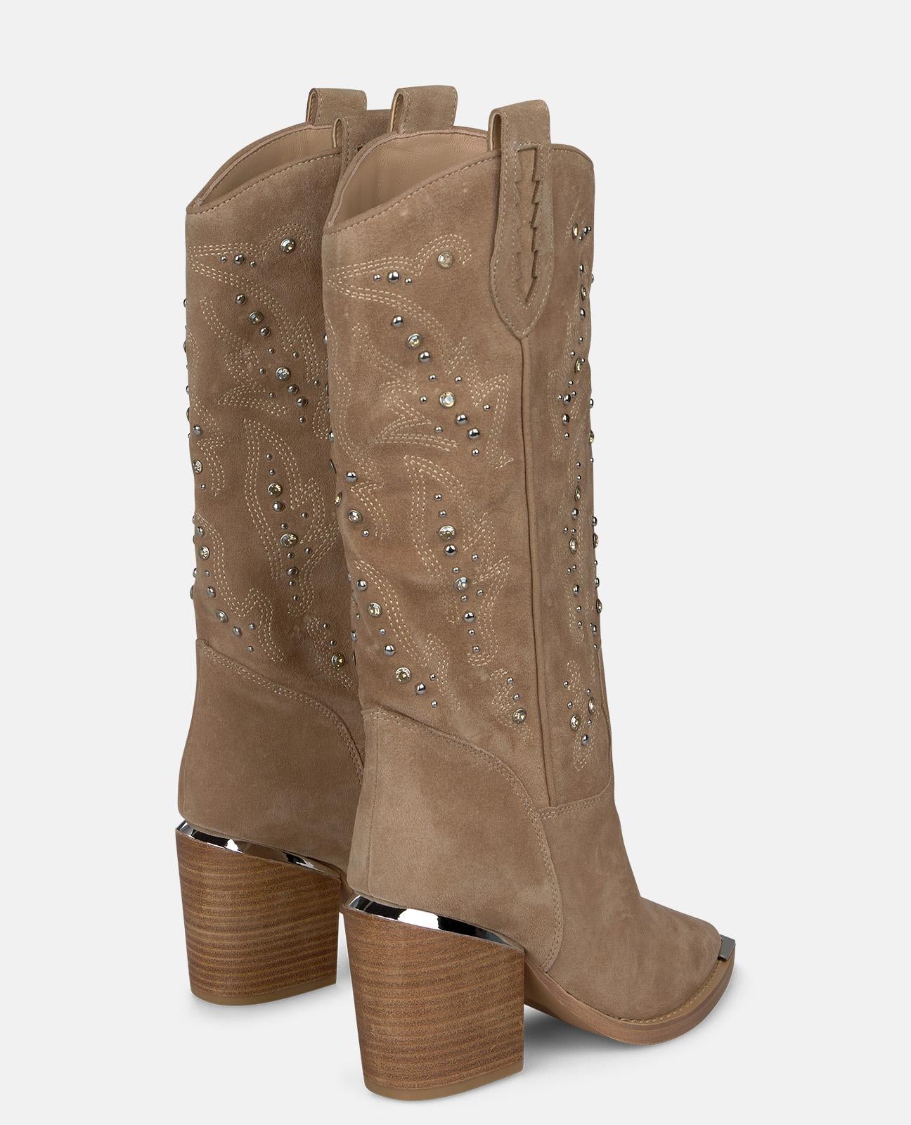 alma-en-pena-cowboy-stiefel-velours-vis-n-7-5-cm-blockabsatz image 3
