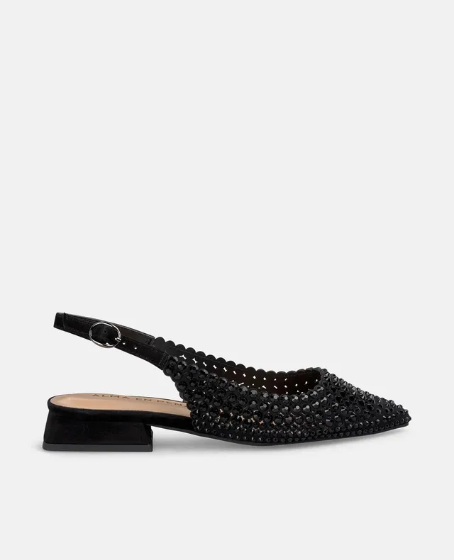 alma-en-pena-flacher-schuh-schwarz-spitzer-zeh-mit-strass-2-cm image 1