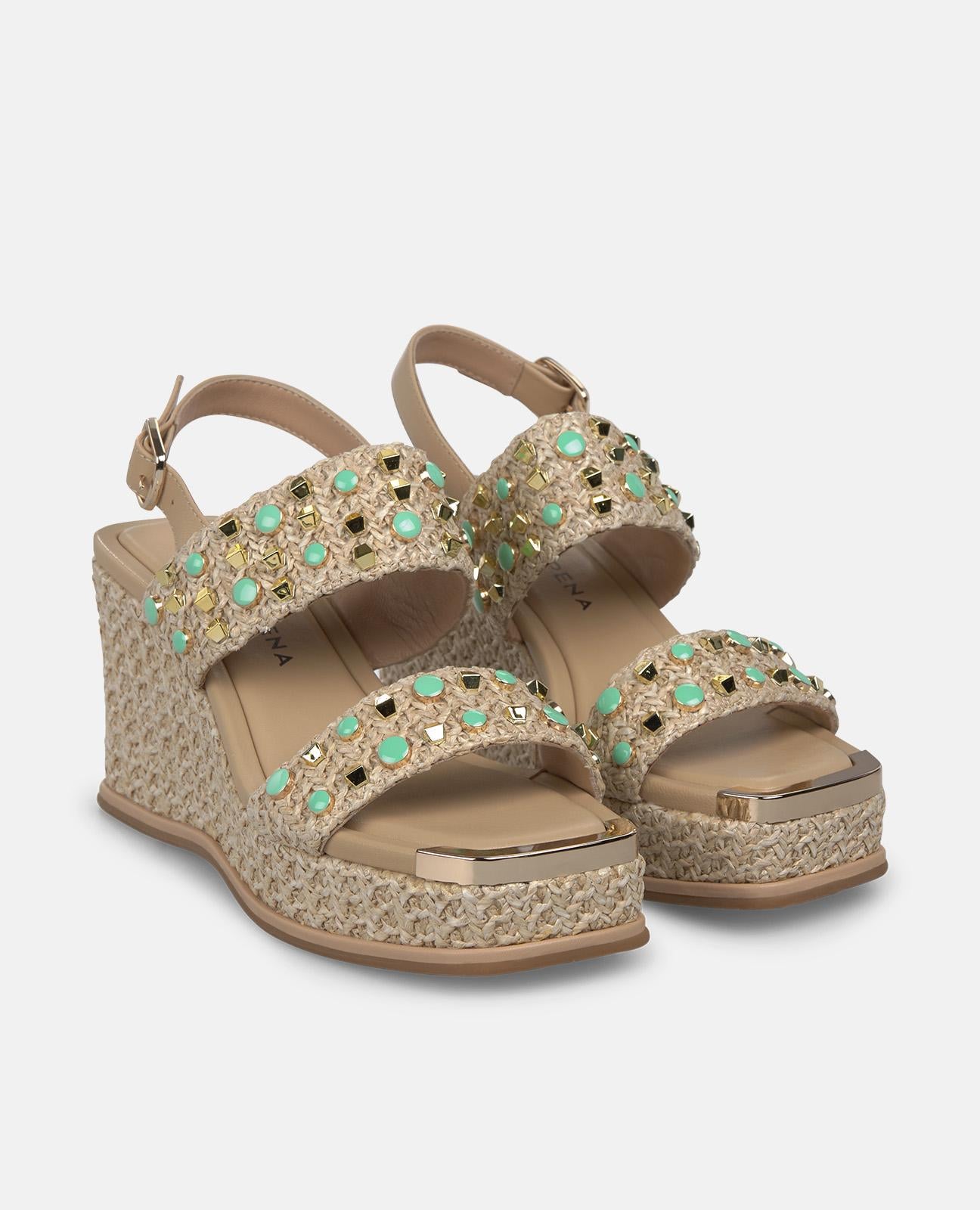 alma-en-pena-esparto-keilsandalen-doppelriemen-nieten-braun-9-cm-keil image 2