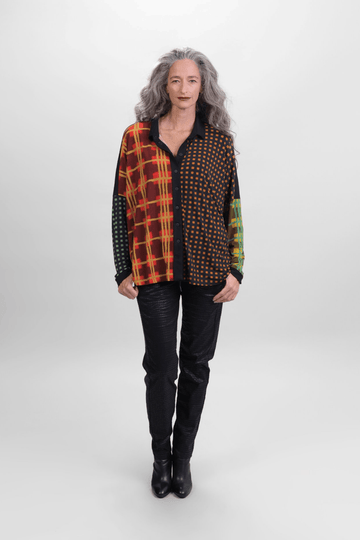 alembika-check-bluse-multi-button-front-karo image 4
