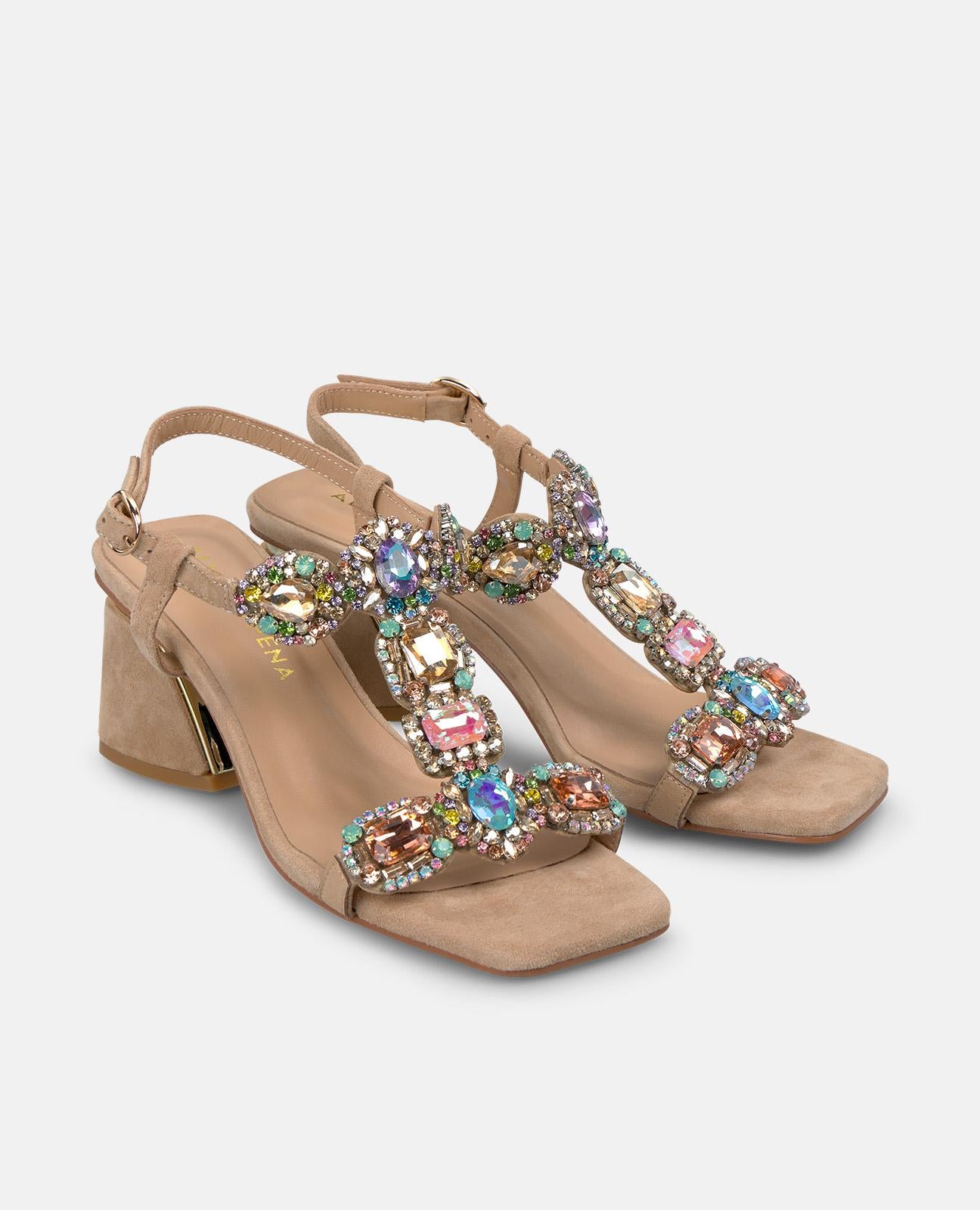 alma-en-pena-sandalette-mit-strass-breiter-absatz-6-cm-arena image 2