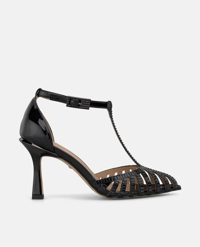 alma-en-pena-schwarze-mirror-abendpumps-mit-riemen-8-cm-absatz image 1