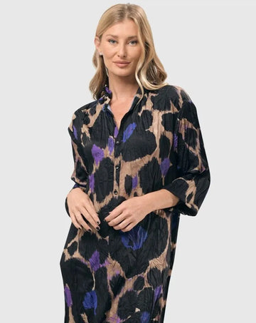 alembika-amethyst-crinkle-hemdblusenkleid-multi image 2