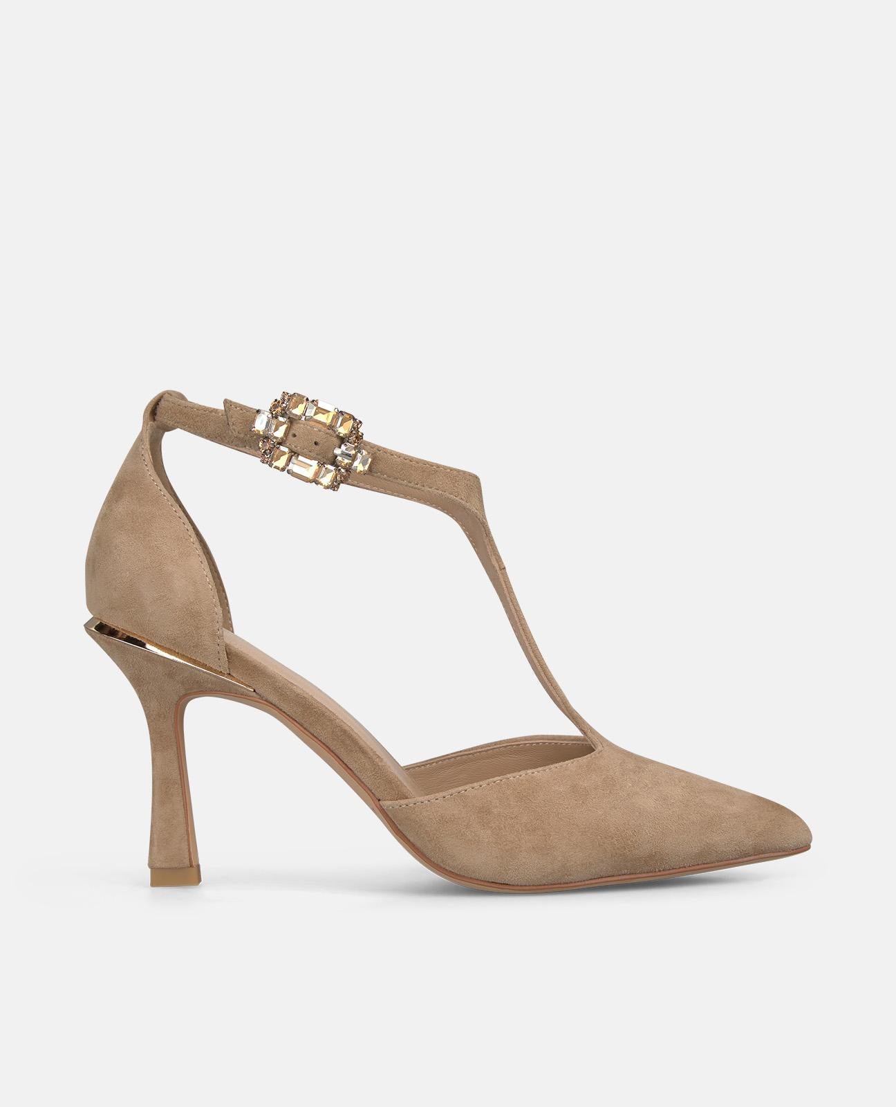 alma-en-pena-salon-pumps-mit-strassschnalle-spitzer-zeh-9-cm-slim-absatz-arena image 1