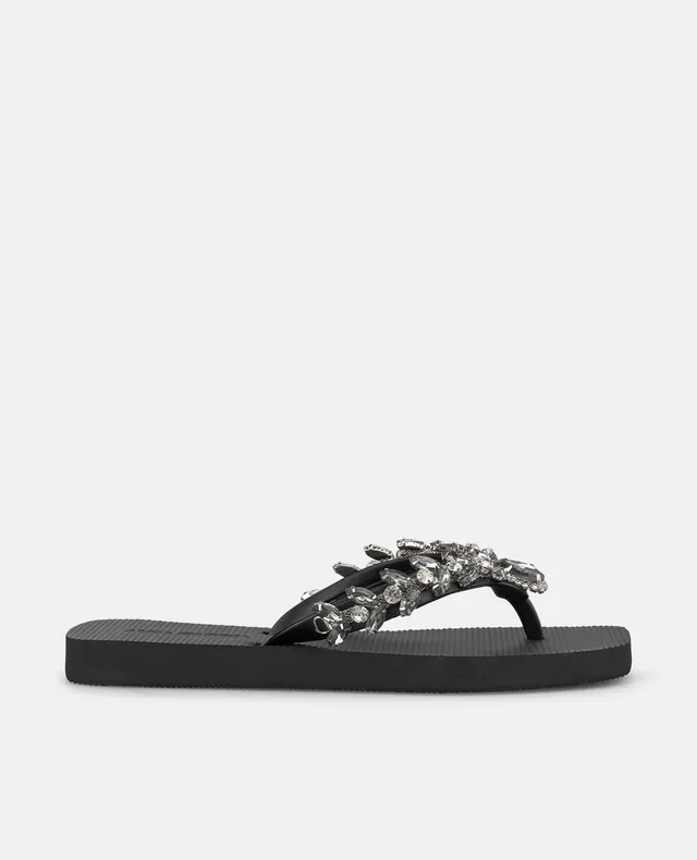 alma-en-pena-t-strap-beach-sandal-damen-flip-flops-schwarz-mit-metall-deko image 1