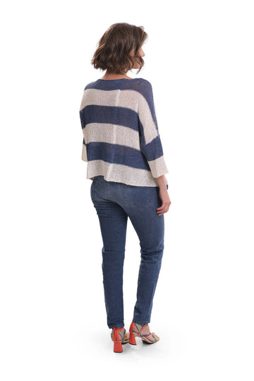 alembika-luxe-pocket-hem-sweater-navy-streifenpullover image 5