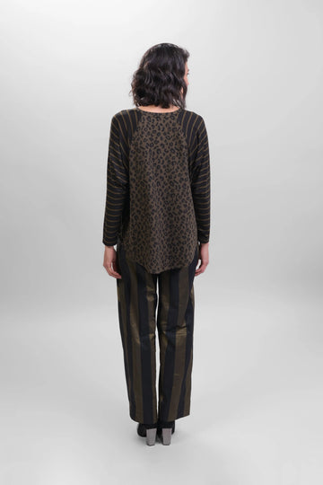 alembika-whisper-pants-khaki-streifen-schlupfhose-viskose image 7
