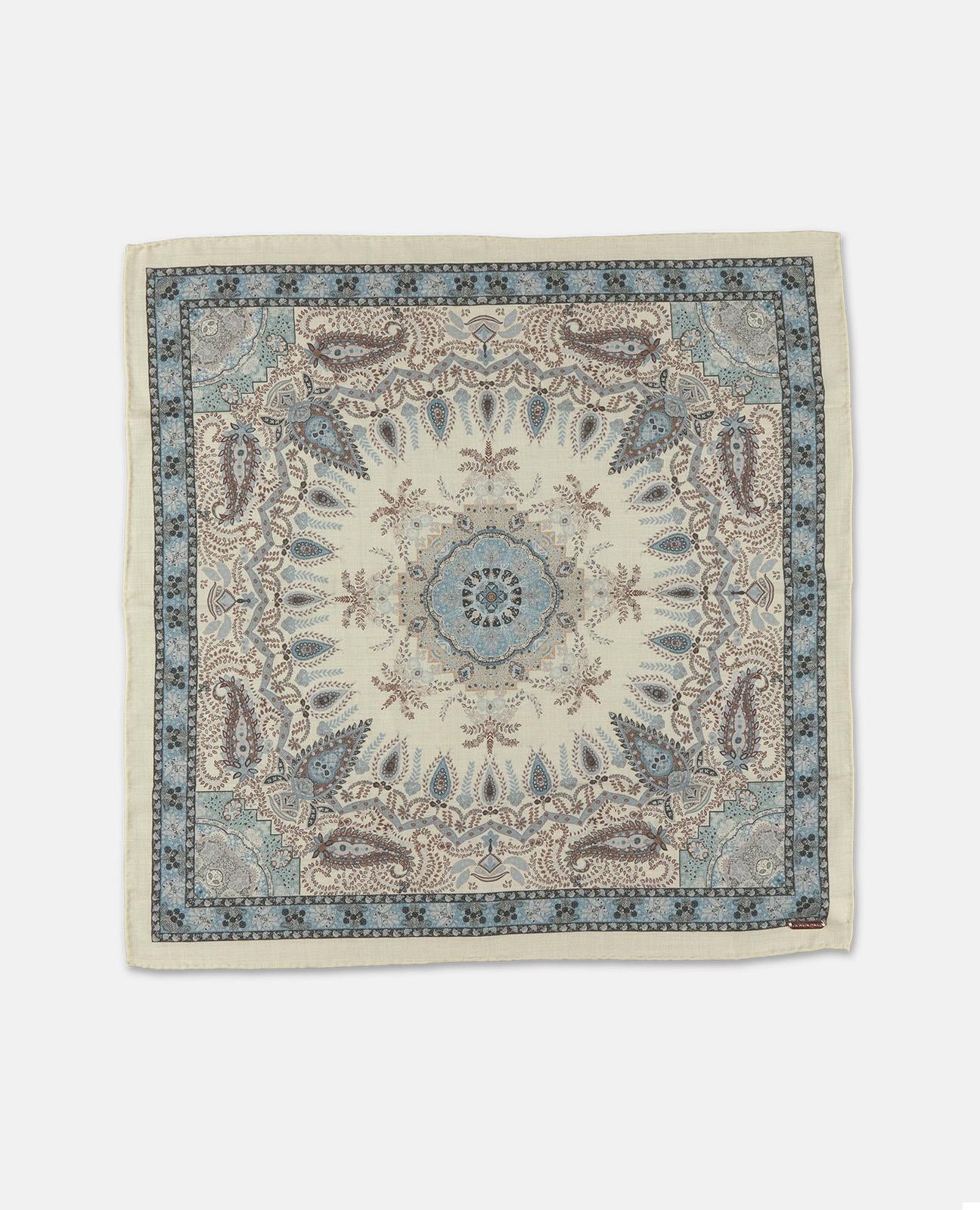 alma-en-pena-printed-scarf-quadratisches-bandana-tuch-paisley-beige image 2