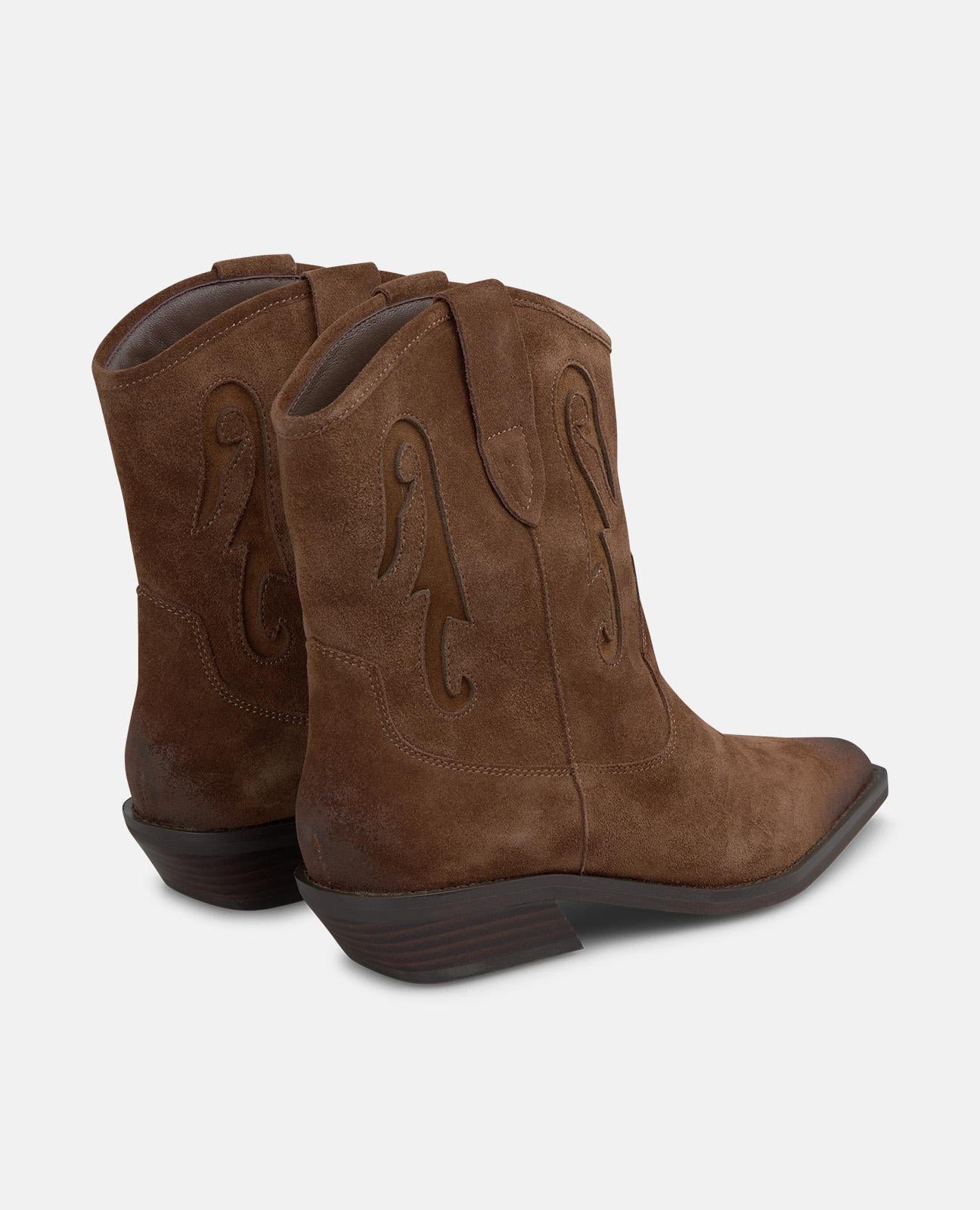 alma-en-pena-suede-cowboy-boots-wildleder-stiefeletten-camel-3-5-cm-blockabsatz image 3