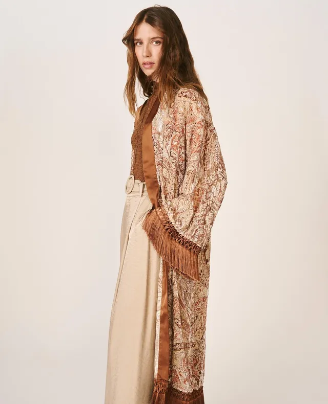 alma-en-pena-paisley-caftan-braun-damen-kimono-mantel-devor-samt-mit-fransen image 1