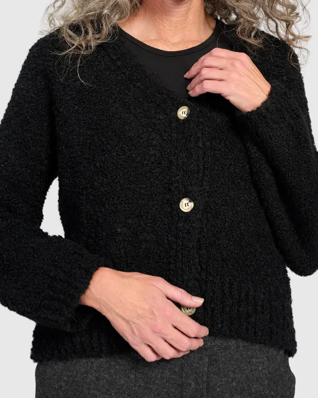 alembika-teddy-boucle-cardigan-ink-schwarz image 1