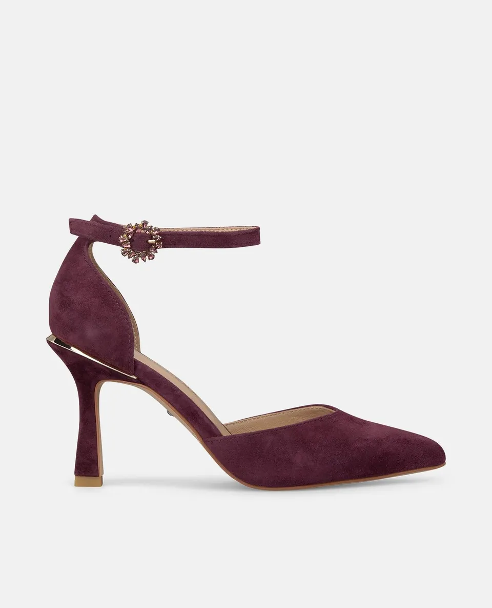 alma-en-pena-suede-pumps-bordeaux-riemchen-8-cm image 1